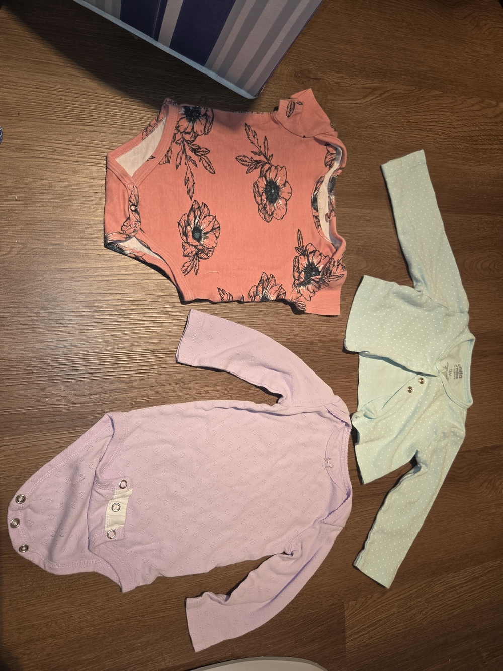 Coral Floral Sleeveless Baby Bodysuit - Unbranded